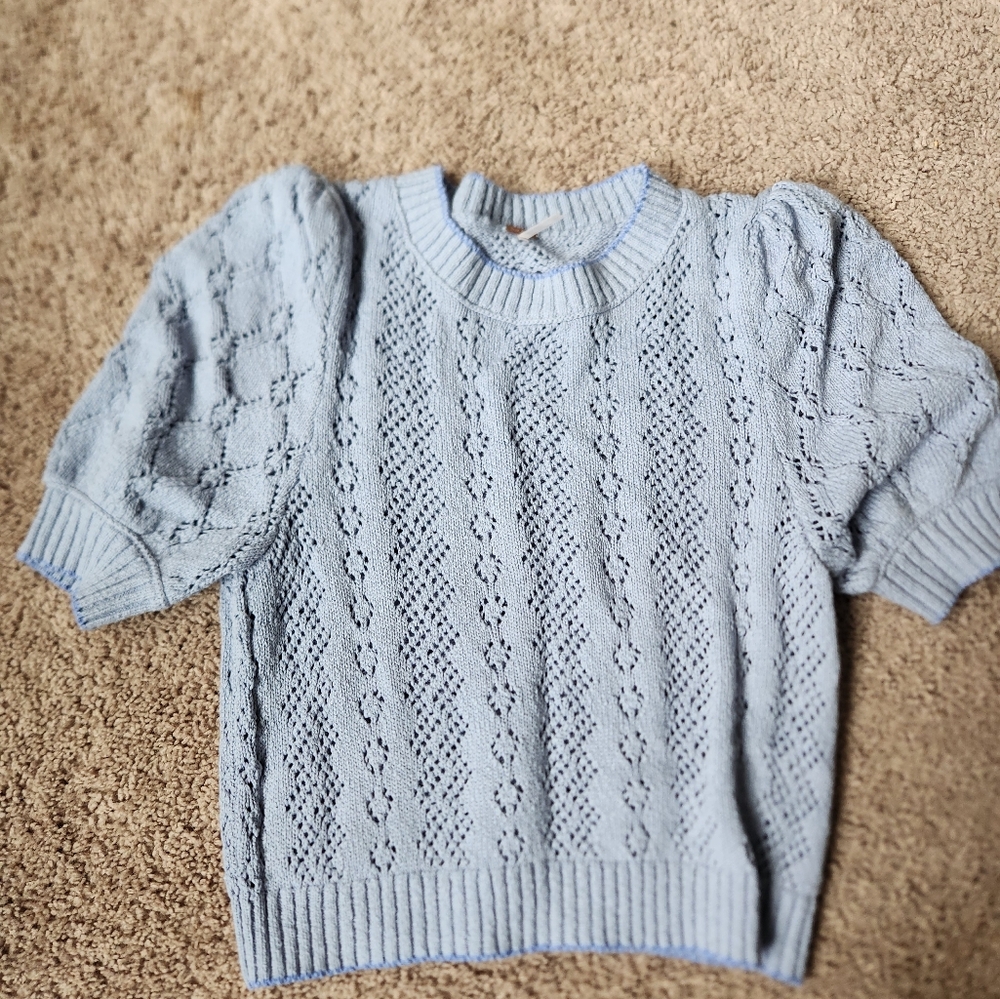 Free People Women's Eloise Pullover Blue Small - Picture 2 of 5